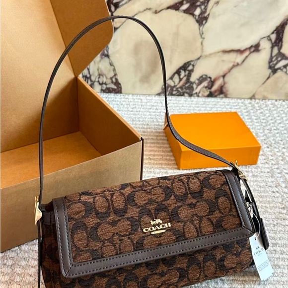 Coach Handbags - Coach Brown Signature Shoulder Bag